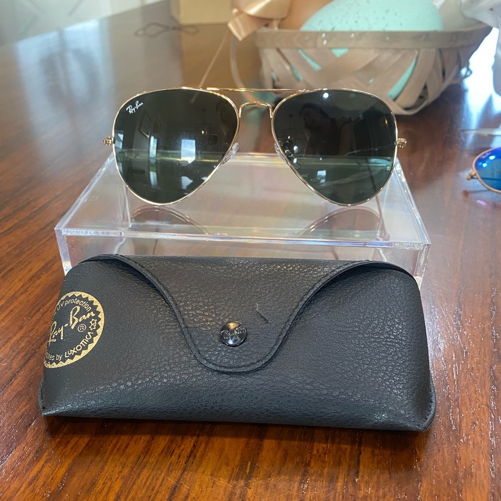 RAY-BAN Aviator Classic Unisex Green Lenses Gold Frame